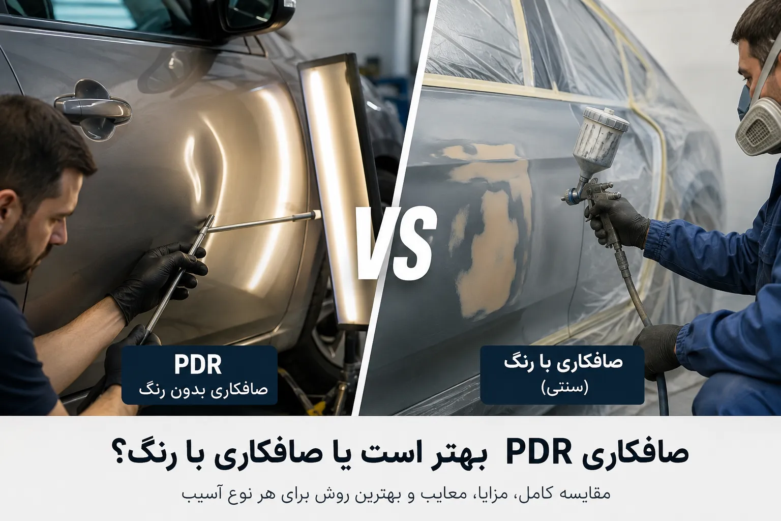 صافکاری PDR بهتر است یا صافکاری با رنگ؟ مقایسه کامل