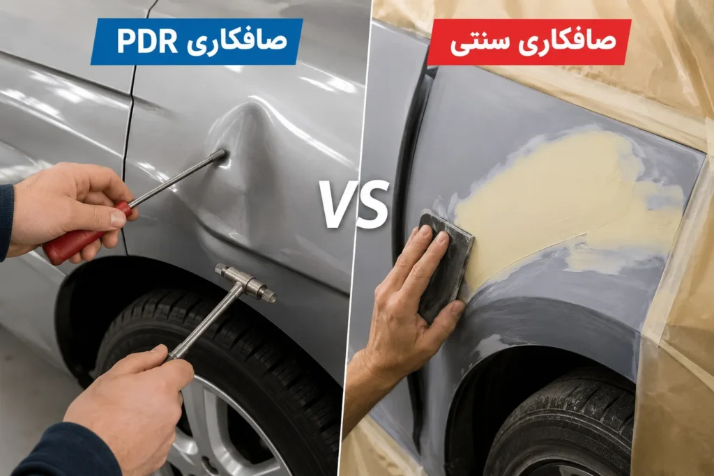 تفاوت صافکاری سنتی و pdr
